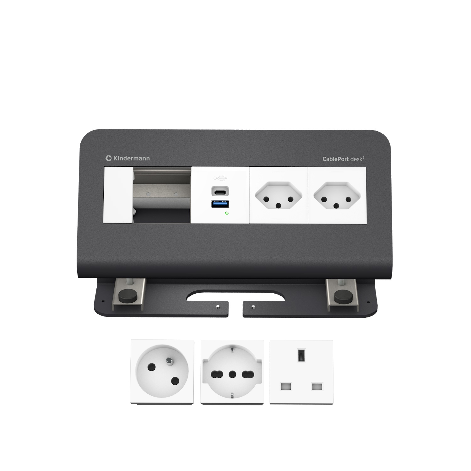 CP desk² 4-fach 2xStr/USB INT