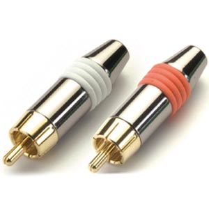 Cinch Stecker ( rot & weiß )