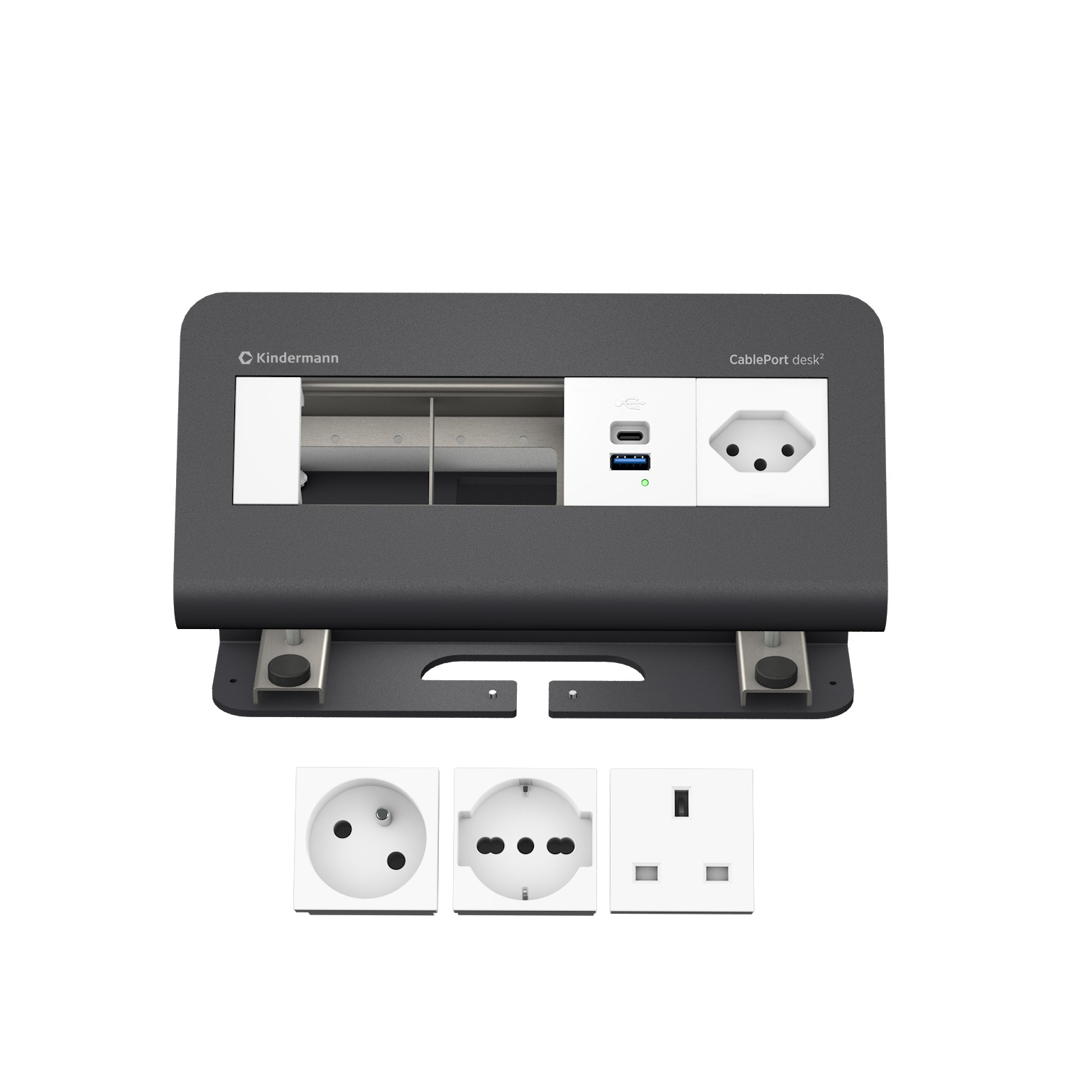 CP desk² 4-fold 1xStr/USB INT
