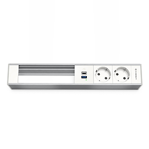Modulträger 6-fach 2xStrom, USB
