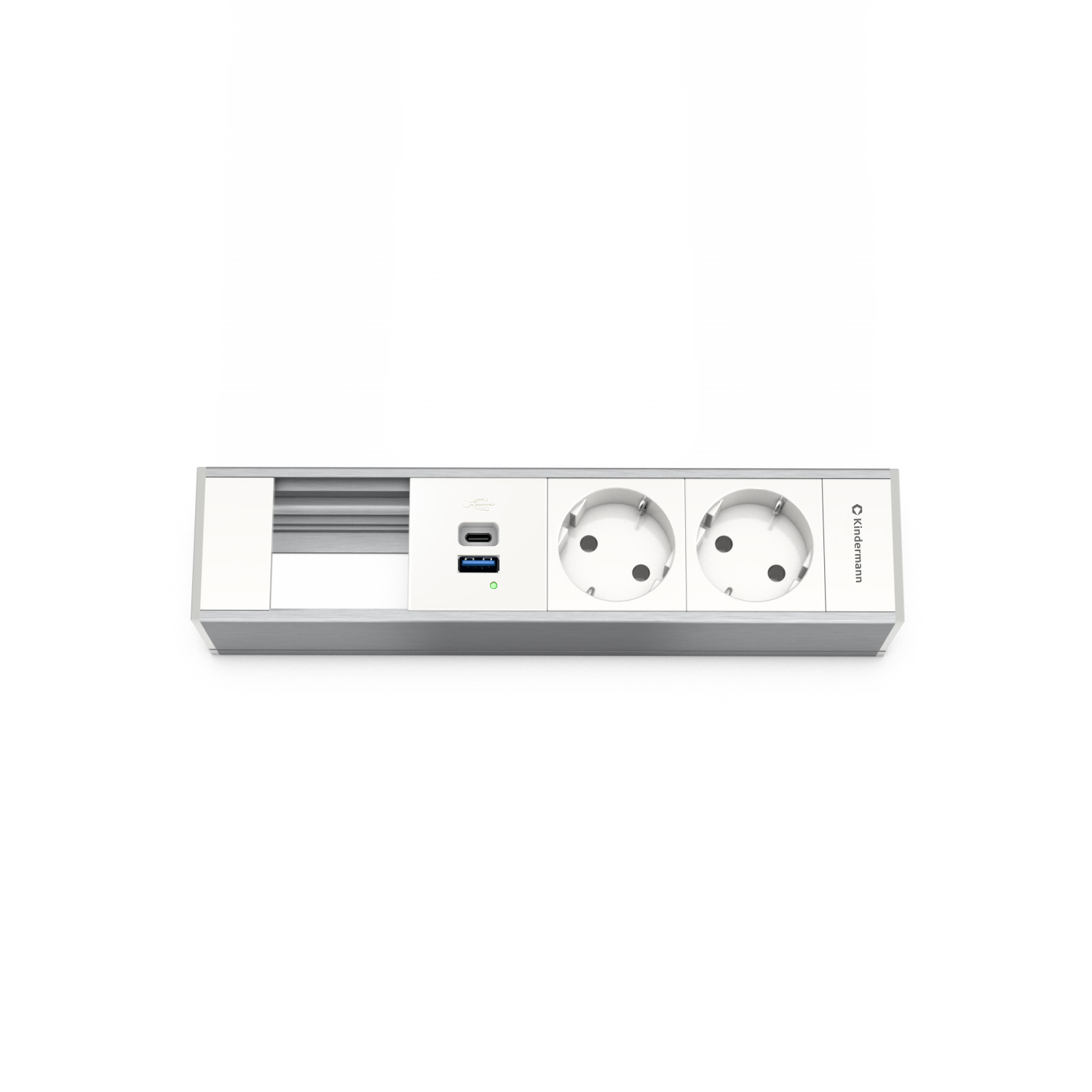 Modulträger 4-fach 2xStrom, USB